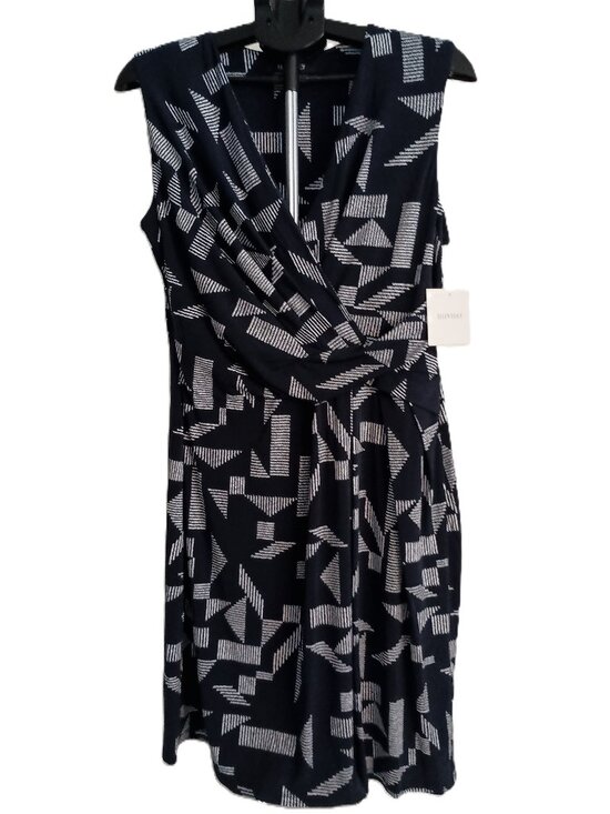 Ellen Tracy Dresses & Skirts - Ellen Tracy Navy White Sleeveless Spliced V-Neck Dress NWT Large